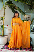 Sunflower Georgette Sequence Lehnga Chunni