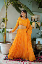 Sunflower Georgette Sequence Lehnga Chunni