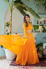 Sunflower Georgette Sequence Lehnga Chunni