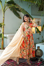 Ethereal Pure Chinon Digital Print Aliya Cut Anrkali Suit Set