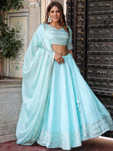 Glorious Silk Fabric with Cotton Lining Gota Lace, Chinon Dupatta Gota Lace Work Lehnga Set