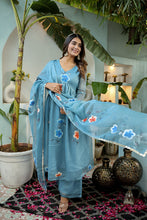 Ember Hand Painted Organza Aliya Cut Suit Set