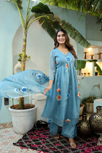 Ember Hand Painted Organza Aliya Cut Suit Set