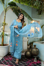 Ember Hand Painted Organza Aliya Cut Suit Set