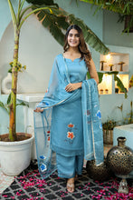 Ember Hand Painted Organza Aliya Cut Suit Set