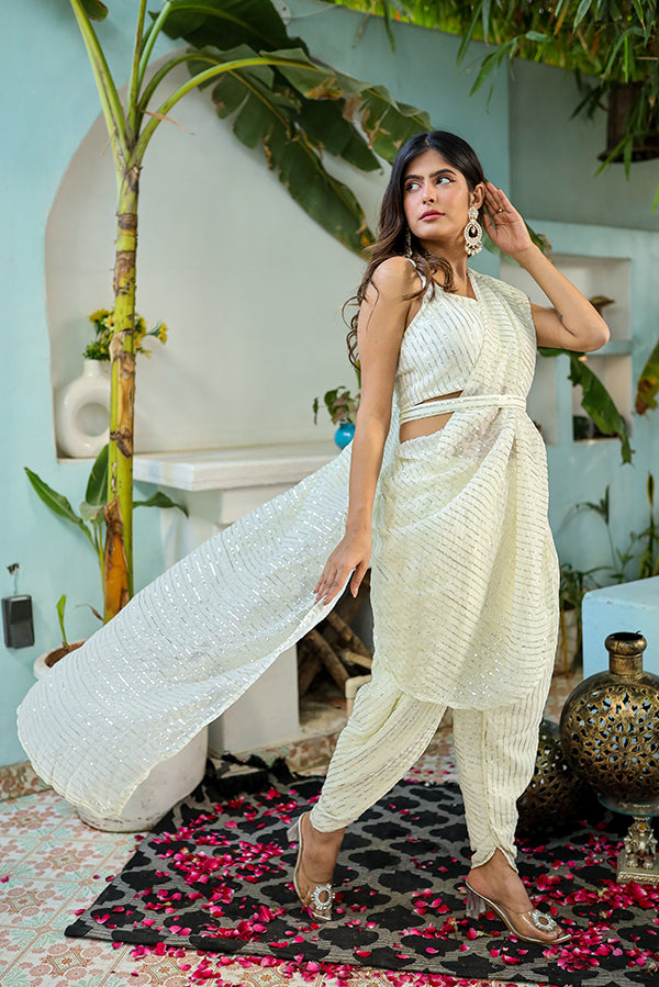 Harmony Georgette Sequence Work Draping Dhoti