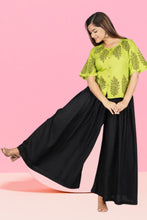 Women Viscose Rayon Ethnic Top Skirt Set Peach Green