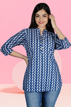 Women Printed Pure Cotton Straight Kurta  Blue