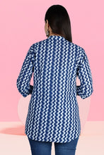 Women Printed Pure Cotton Straight Kurta  Blue