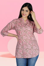 Women Printed Pure Cotton Straight Kurta Grey, Pink