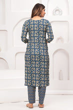 Printed Kurti Pant Set - Blue