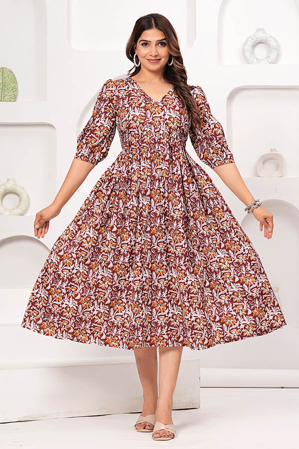 Kalamkari printe dress pure cotton