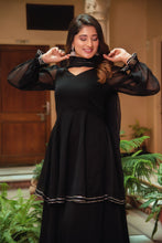 Black georgette Sharara set