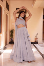 Blue chikankari lehenga set