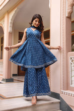 Indigo, blue cotton, Satara set