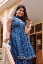 Indigo, blue cotton, Satara set