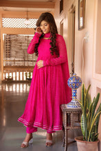 Rani pink lehriya  Anarkali suit