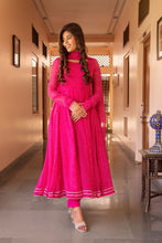 Rani pink lehriya  Anarkali suit