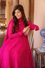 Rani pink lehriya  Anarkali suit